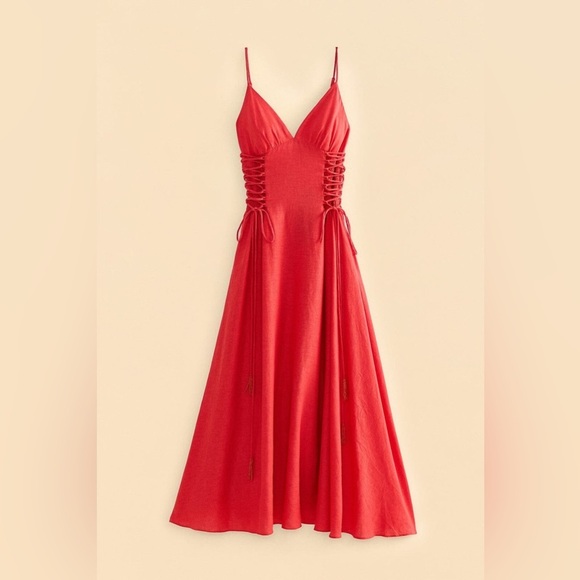 Farm Rio Elegant Red Maxi Dress - Picture 8 of 10